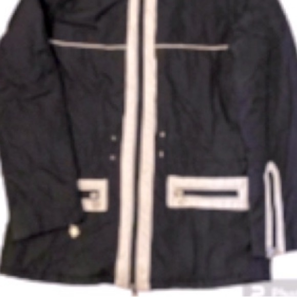 CHNEL  France Made Vintage Fur Collar Black White Jacket Size XL - Picture 5 of 15